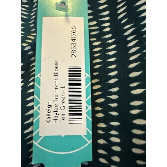 Stitch Fix Blouse Kayleigh Haylee Wrap Blouse Teal Size large NWT - Picture 6 of 10